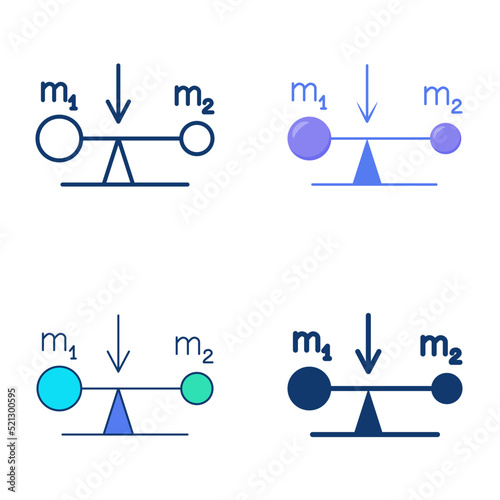 Center of mass icon set