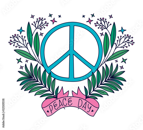 peace symbol and ribbon