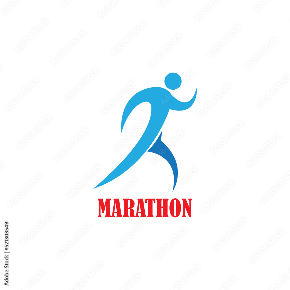 run marathon icon logo vector design template