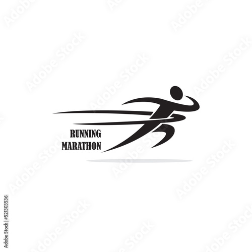 run marathon icon logo vector design template