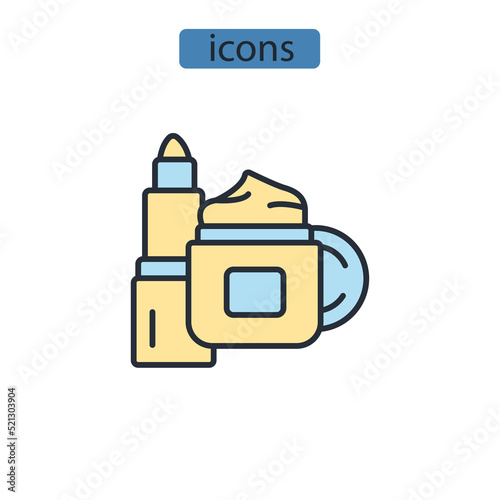 Cosmetics icons  symbol vector elements for infographic web