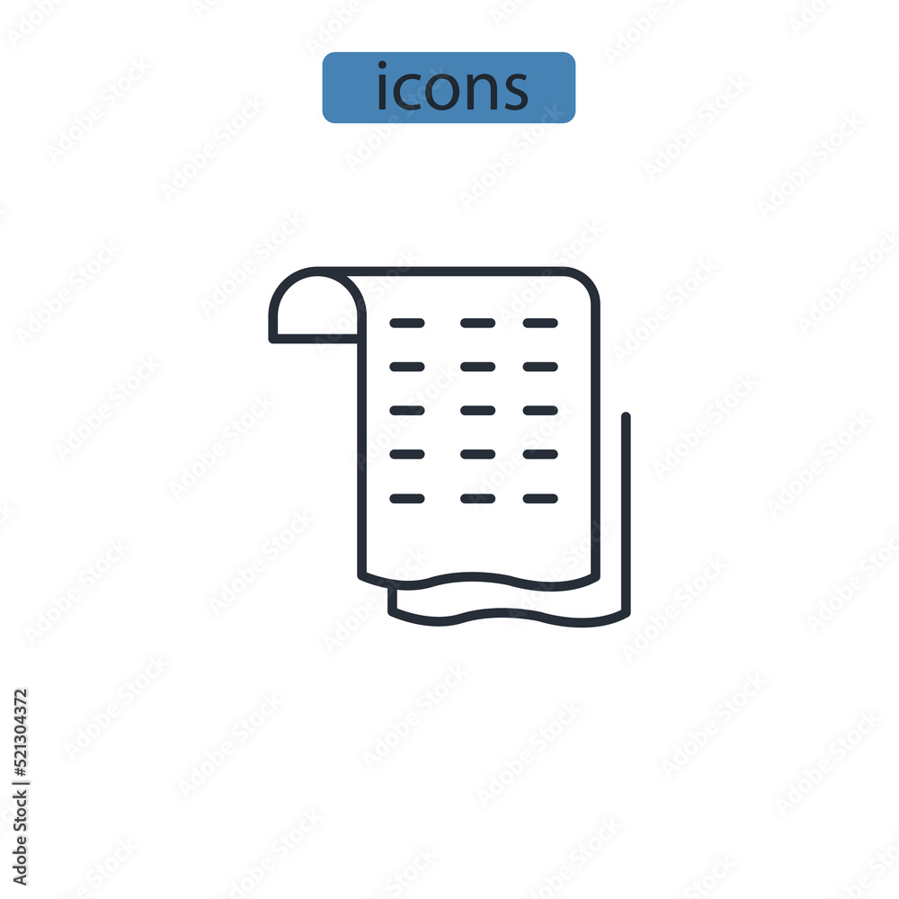 Receipt icons symbol vector elements for infographic web Receipt icons symbol vector elements for infographic web