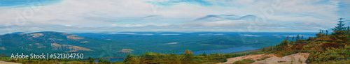Overlooking Maine Acadia National Park on top of Cadillac Mountain during summer  © JMP Traveler