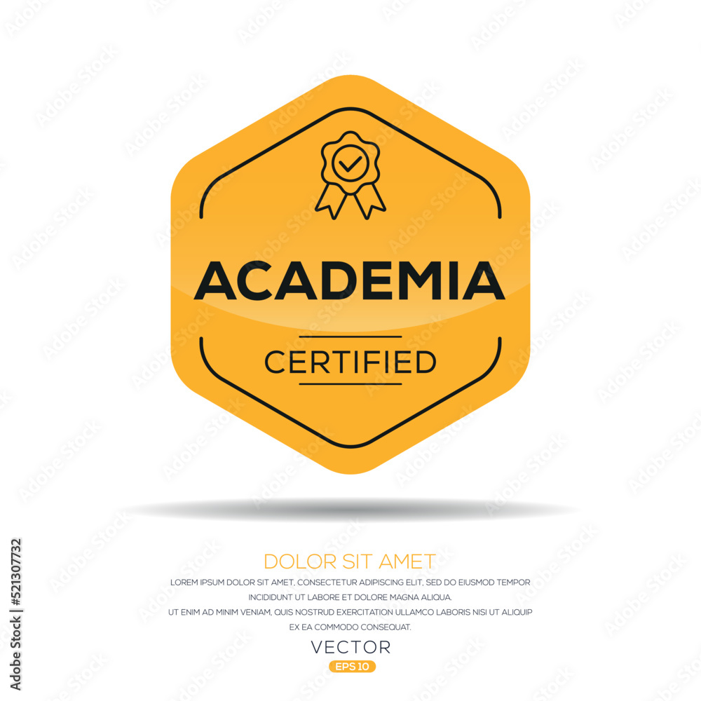 Creative (Academia) Certified badge, vector illustration.