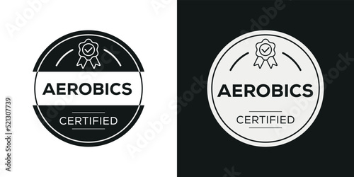 Creative (Aerobics) Certified badge, vector illustration.