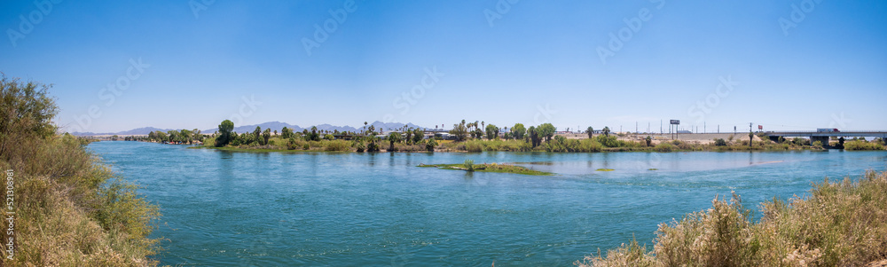 Panorama of The Colorado River at Blythe, California, looking at the River from the West Bank 