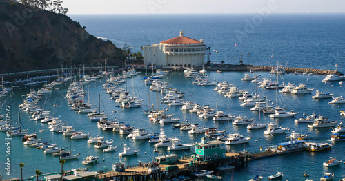 Принти на полотні The Beautiful Avalon Casino Point and Casino off the Coast of California