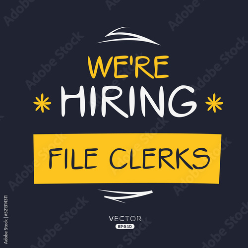 We are hiring (File Clerks), vector illustration.