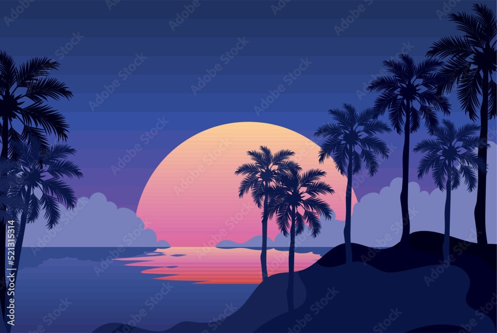 beach sunset poster