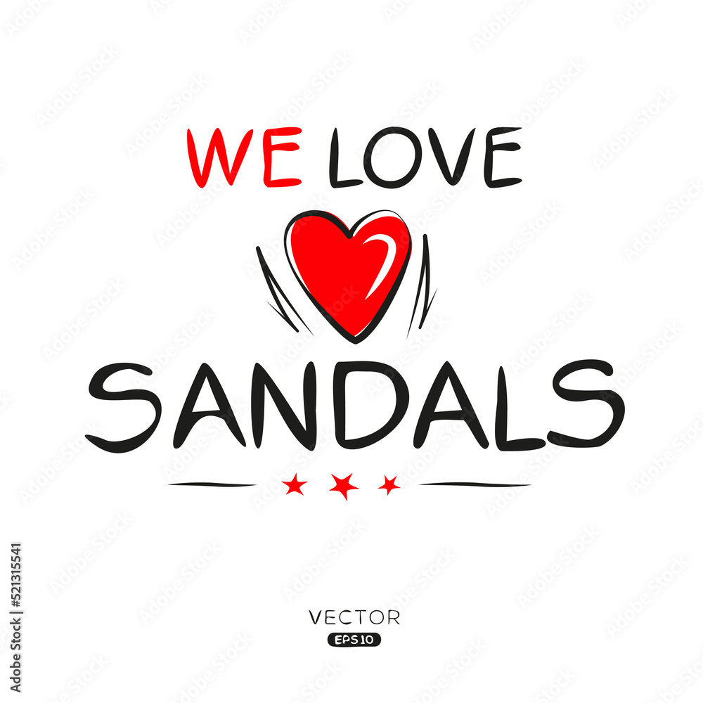 Creative (Sandals) text, Can be used for stickers and tags, T-shirts, invitations, vector illustration.
