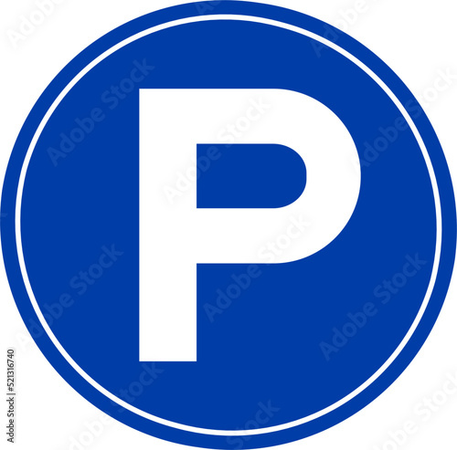 parking sign - parking symbol - blue background