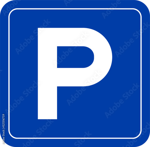 Fototapeta parking sign - parking symbol - blue background