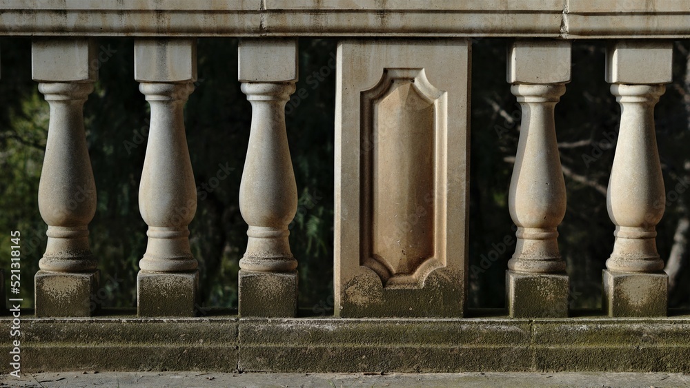 Fototapeta premium detail of classy stone balustrade
