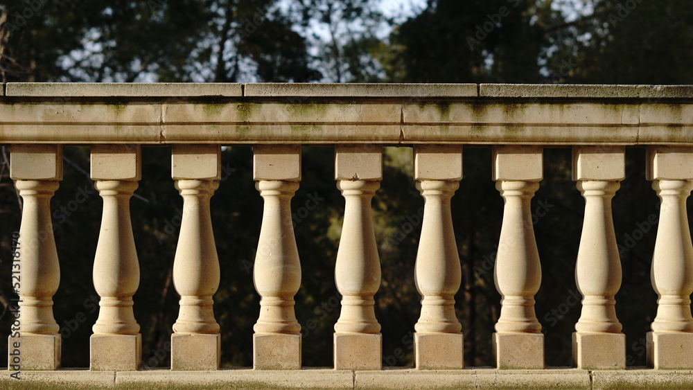 Fototapeta premium classic stone balustrade as background