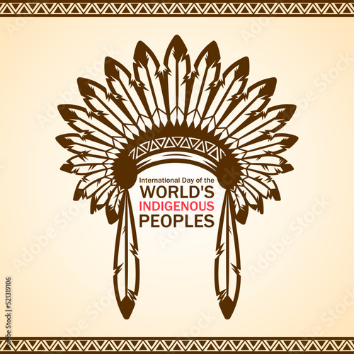 International day of the world's indigenous people vector illustration. Suitable for Poster, Banners, background and greeting card. 