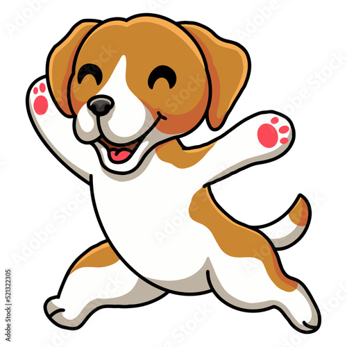 Cute little beagle dog cartoon
