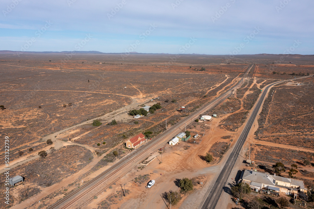 The tiny town of Mannahill  in the South Australian desert.