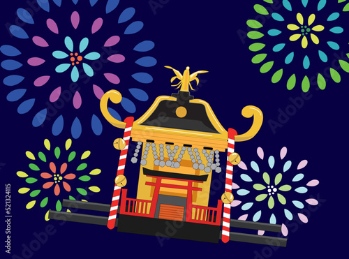 祭りで活躍する神輿のイラスト素材です。