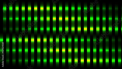 Stripes of green color motion background, seamless loop. Motion. Abstract vertical glowing lines divided into square shaped segments.