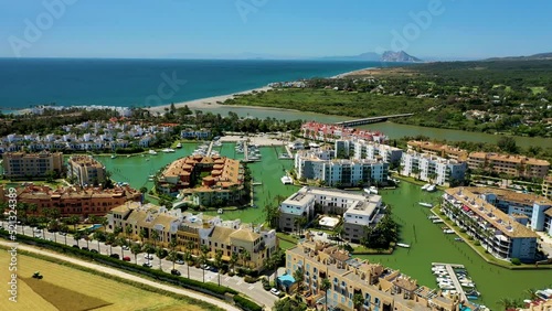 Aerial view of Sotogrande, Cadiz, Spain. photo