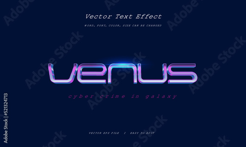 Venus Planet cyber crime galaxy futuristic editable movie game style text effect