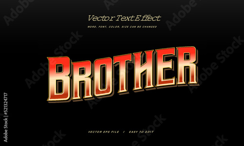 Brother Classic Retro vintage text effect editable template