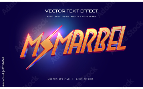 Hero ms marbel lightning editable superhero style text effect