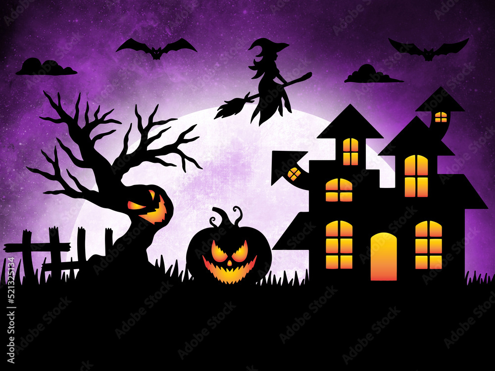 Halloween Moonlight Background Illustration