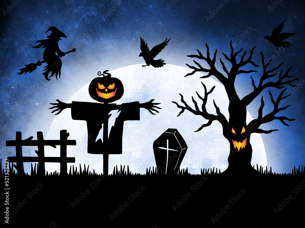 Halloween Moonlight Background Illustration Halloween Moonlight Background Illustration