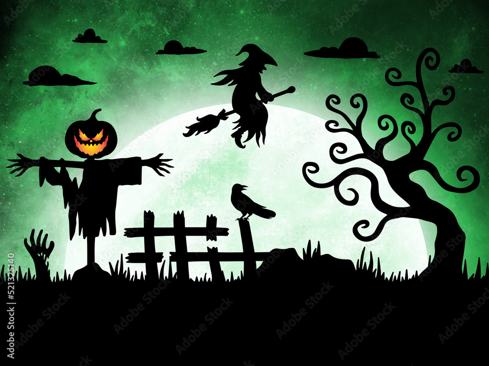 Halloween Moonlight Background Illustration Halloween Moonlight Background Illustration