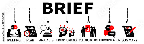 BRIEF. Briefing Vector Illustration Concept with icons	