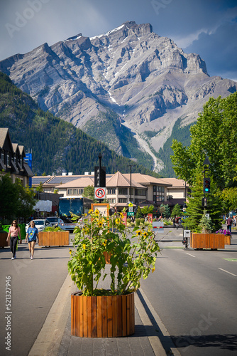 View of town of Banff from afar