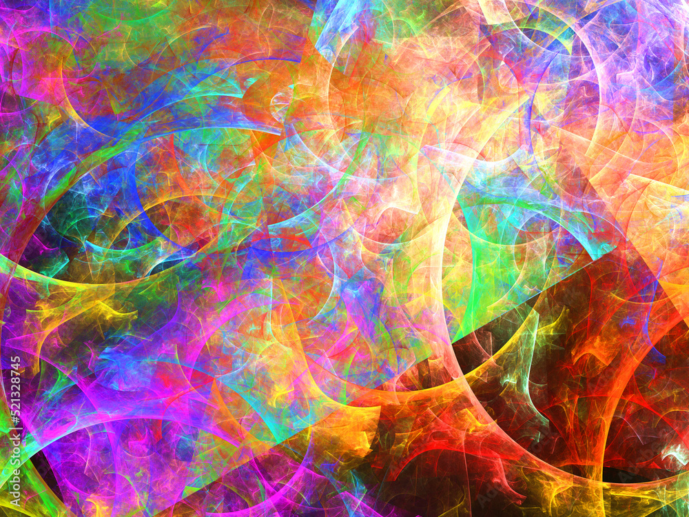 Imagen de arte abstracto digital compuesta de trazos aleatorios ...