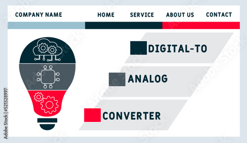 DAC - Digital-to-Analog Converter acronym. business concept background. vector illustration concept with keywords and icons. lettering illustration with icons for web banner, flyer, landing pag