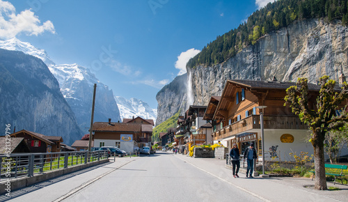 mountain village in the mountains Lauterbrunnen 