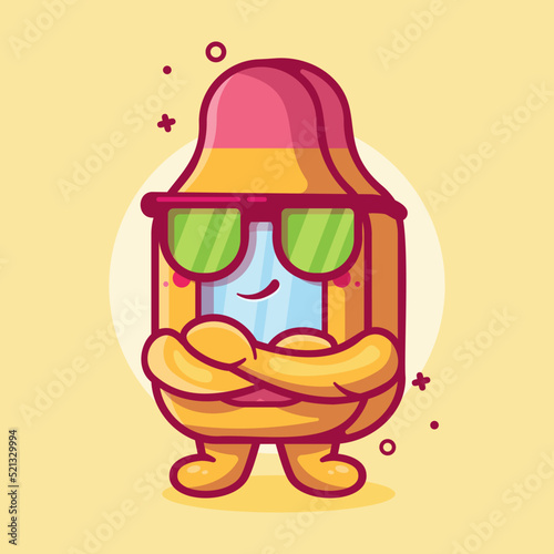 cute digital thermometer character mascot with cool expression isolated cartoon in flat style design