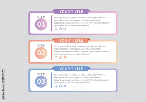 Step-by-step diagram of the gradient information, which can be used in a business briefing.
