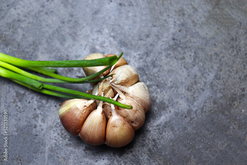Fototapeta garlic with tree on kitchen
