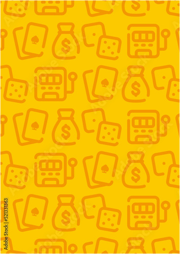 Casino and gambling pattern background for graphic design.A-size vertical.