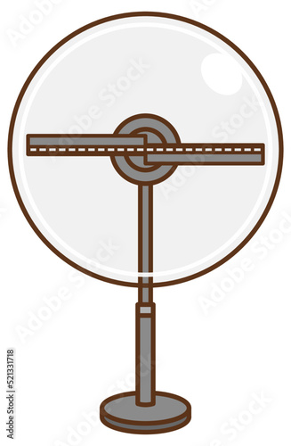 Illustration of a holographic fan from the front