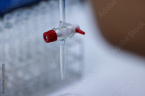 Scientist working Titration technique in the laboratory. photo