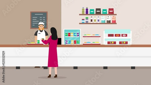 Young woman shopping in the convenience store