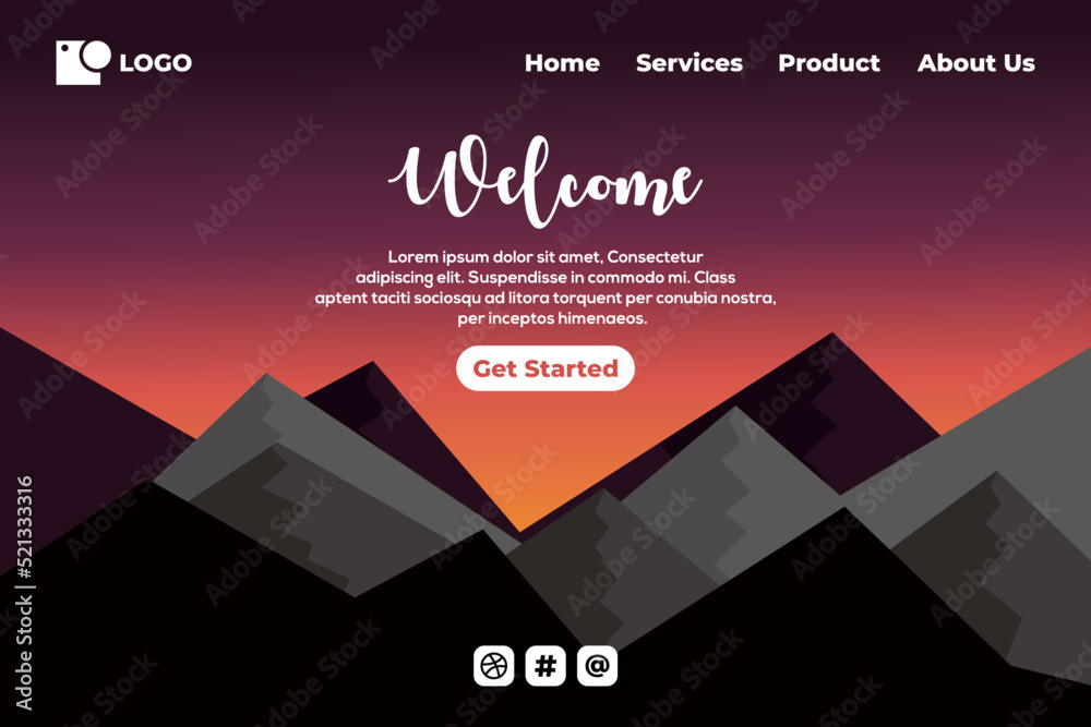Corporative landing page web template for business or agencies