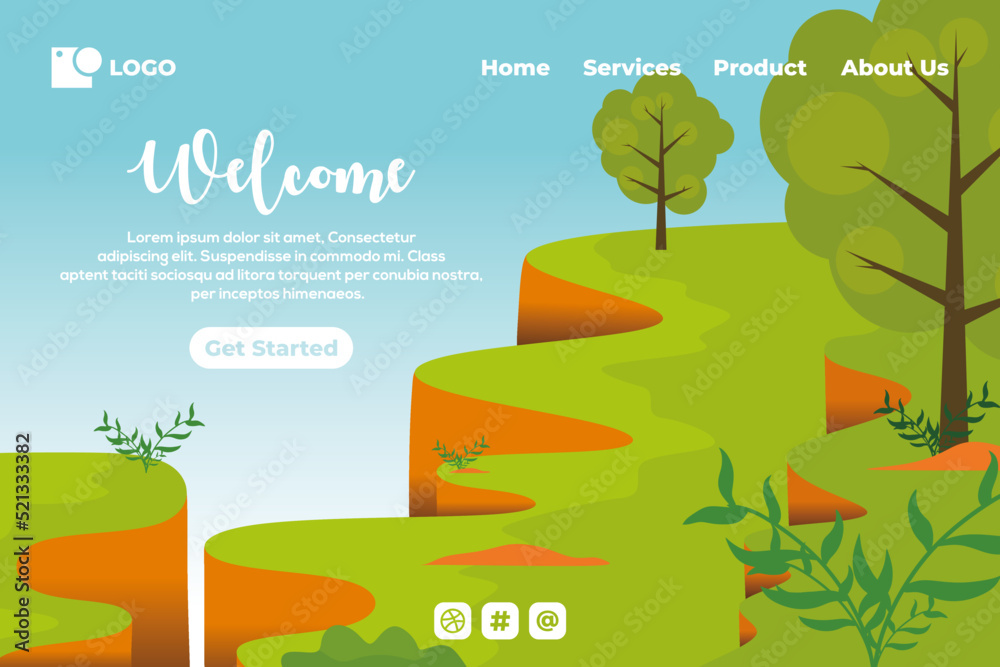 Corporative landing page web template for business or agencies