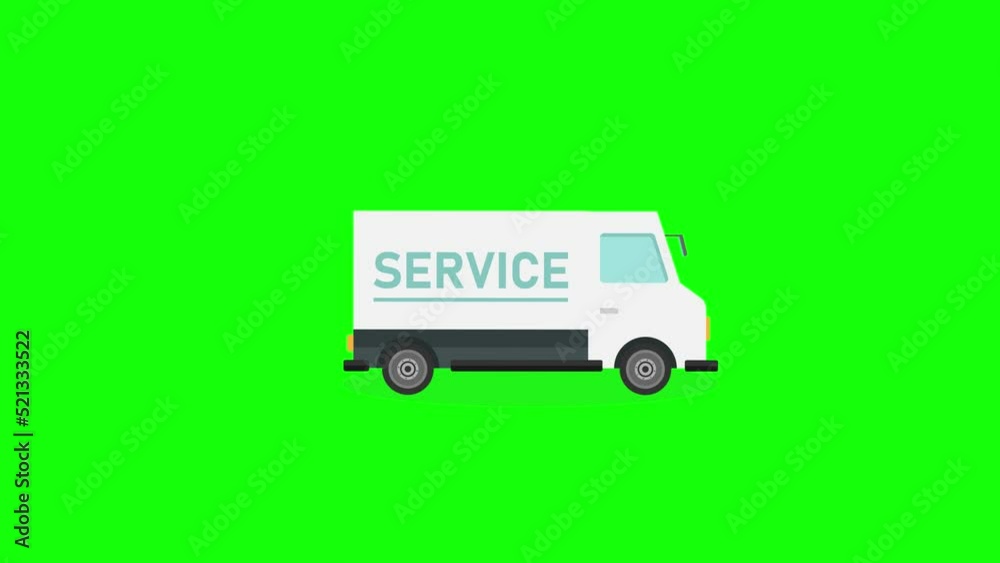 Service van moving on the studio Service van moving on the studio