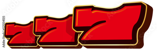 Illustration of  three-seven in red