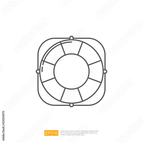 Lifebuoy Lifeguard Icon. Summer Vacation Outline Icon