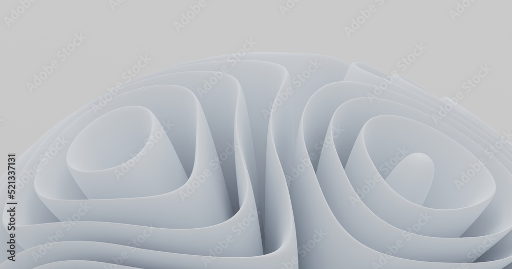 Obraz premium abstract background using an object in the bottom center that uses a fold pattern resembling a flower with a light gray color, 3d rendering, and 4K size