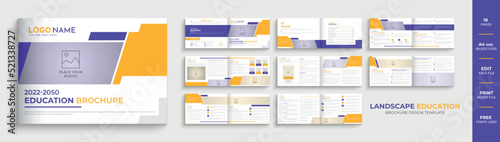 Multipurpose 16 pages modern landscape education school brochure template design