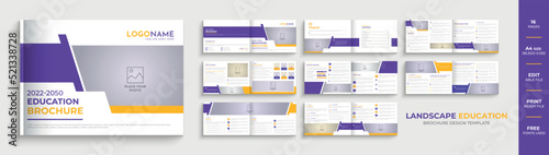 16 Page creative landscape education school  brochure template design